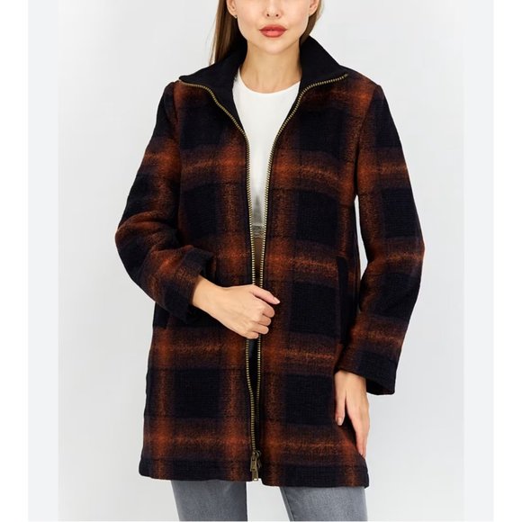 Pendleton Jackets & Blazers - ❤️ Pendleton Women Full zip Wool blend Walker coat, brown /blue, Size